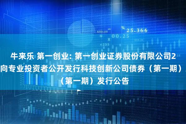 牛来乐 第一创业: 第一创业证券股份有限公司2025年面向专业投资者公开发行科技创新公司债券(第一期)发行公告